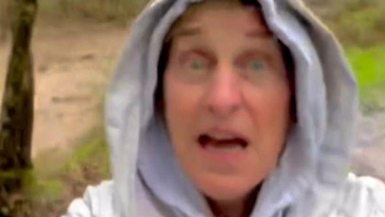 Ellen DeGeneres shows off the creek running near her home