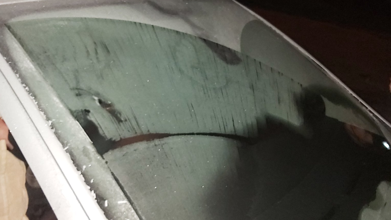 Essex Roads Policing said the vehicle was stopped in Billericay, Essex, after initially being spotted driving at "excess speed". The force shared an image of the vehicle&#39;s steamed-up windscreen. Pic: Essex Road Policing