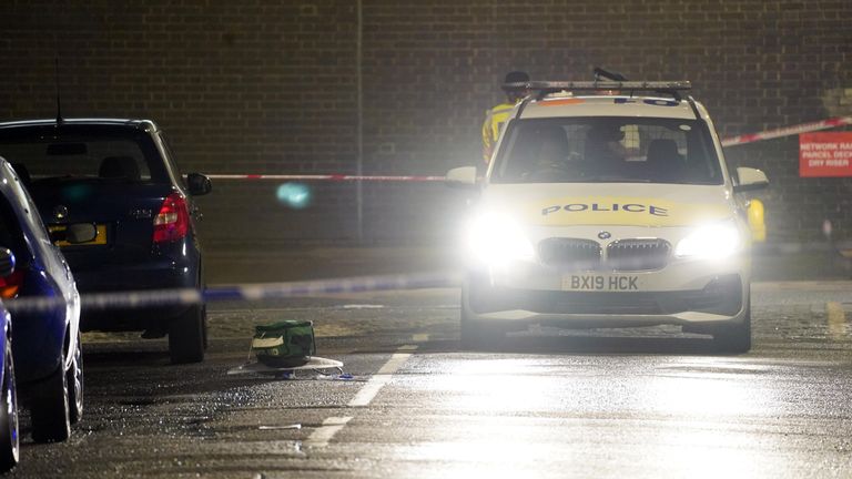 A medical bag is left in position at the scene