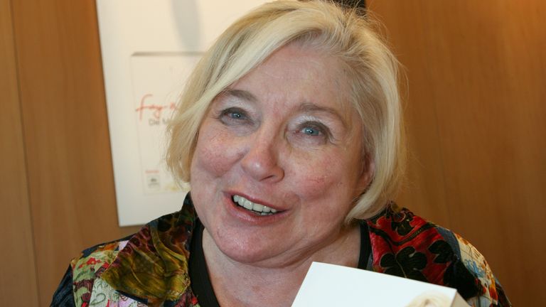 British author Fay Weldon presents her book &#39;She may not leave&#39; (German title: &#39;Die Moral der Frauen&#39;) during the 2007 Frankfurt Book Fair in Frankfurt
PIC:AP