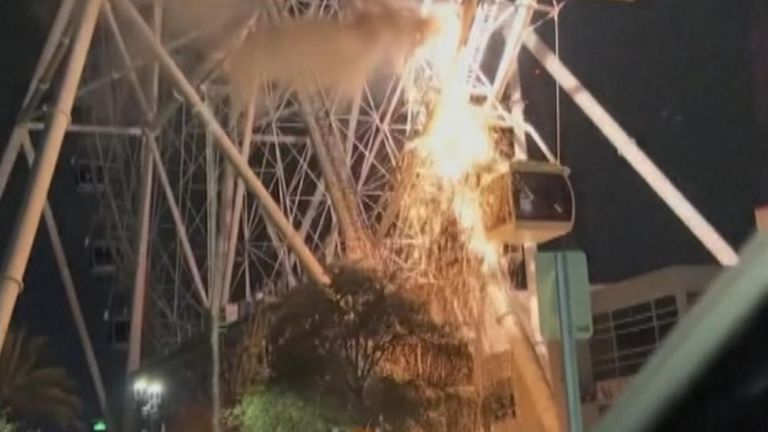 Firefighters rescued 62 people from a ferris wheel ride that lost power in Orlando, Florida.