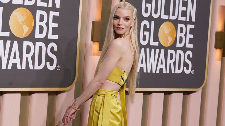 Anya Taylor-Joy arrives at the 80th annual Golden Globe Awards at the Beverly Hilton Hotel on Tuesday, Jan. 10, 2023, in Beverly Hills, Calif. (Photo by Jordan Strauss/Invision/AP)