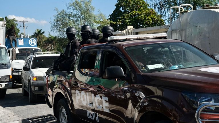 Police patrols in the Haitian capital Port au Prince. Pic Dominque Van Heerden 