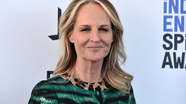Helen Hunt arrives at the 37th Film Independent Spirit Awards in Santa Monica, California on Sunday, March 6, 2022 (Photo by Jordan Strauss/Invision/AP)