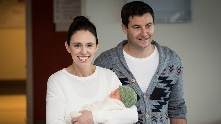 Ardern gave birth to her daughter while in office in 2018. Pic: AP