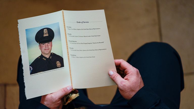 Order of service from Officer Brian Sicknick&#39;s funeral 