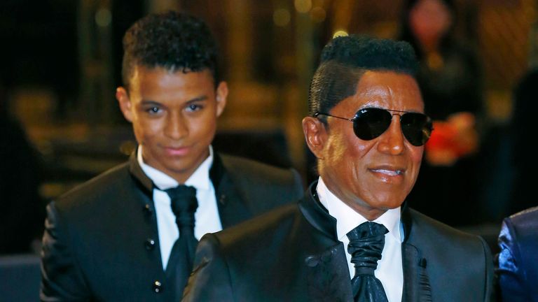 US singer Jermaine Jackson, with his son, Jaafar, left. Pic: AP