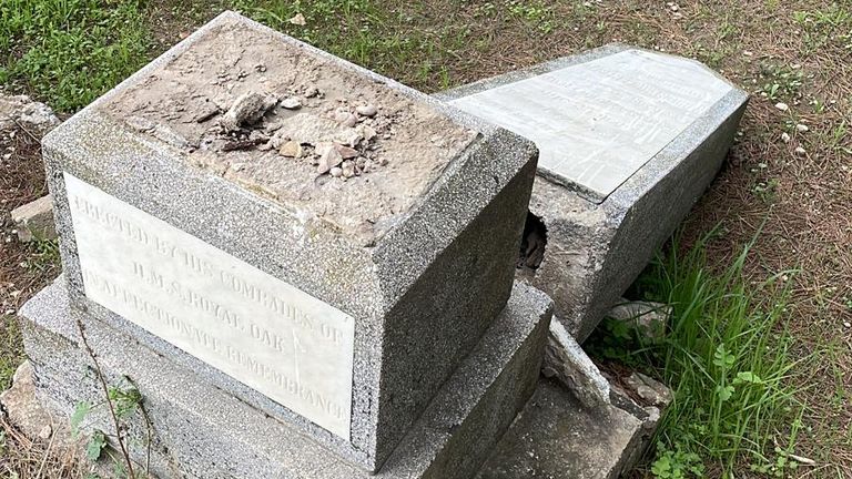 More than 30 Christian graves have been vandalised in a Jerusalem cemetery