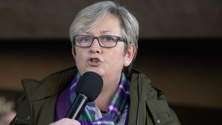 Joanna Cherry speaks at the For Women Scotland and the Scottish Feminist Network demonstration outside the Scottish Parliament in Edinburgh, ahead of the vote on the Gender Recognition Reform (Scotland) Bill. Picture date: Wednesday December 21, 2022.