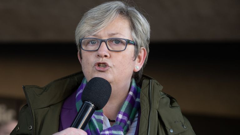 Joanna Cherry speaks at the For Women Scotland and Scottish Feminist Network rally outside the Scottish Parliament in Edinburgh, ahead of the vote on the Gender Recognition Reform (Scotland) Bill.  Date taken: Wednesday, December 21, 2022.