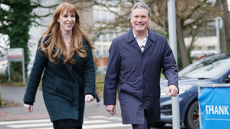 Labour Party leader Sir Keir Stammer and Deputy Leader of the Labour Party Angela Rayner during their visit to Harlow Ambulance Station in Essex, to meet staff and frontline workers. Picture date: Friday January 27, 2023.