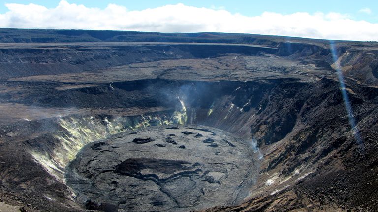 FILE - This Aug. 13, 2021 photograph provided by the U.S. Geological Survey shows the crater of Kilauea volcano on Hawaii&#39;s Big Island in Hawaii National Park, Hawaii. The U.S. Geological Survey said on Thursday, Jan. 5, 2023 that it has raised its alert level for Hawaii&#39;s Kilauea volcano due to signs that magma is moving below the surface of the mountain&#39;s summit. (Drew Downs/U.S. Geological Survey via AP, File)