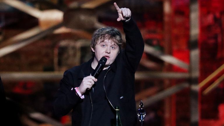 Lewis Capaldi at the Brit Awards in 2020