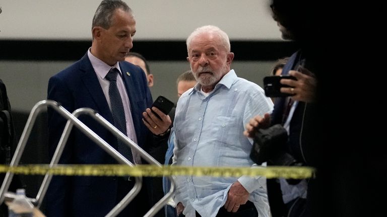 Brazil&#39;s President Luiz Inacio Lula da Silva walks in Planalto Palace after it was stormed by supporters of Brazil&#39;s former President Jair Bolsonaro in Brasilia, Brazil
PIC:AP