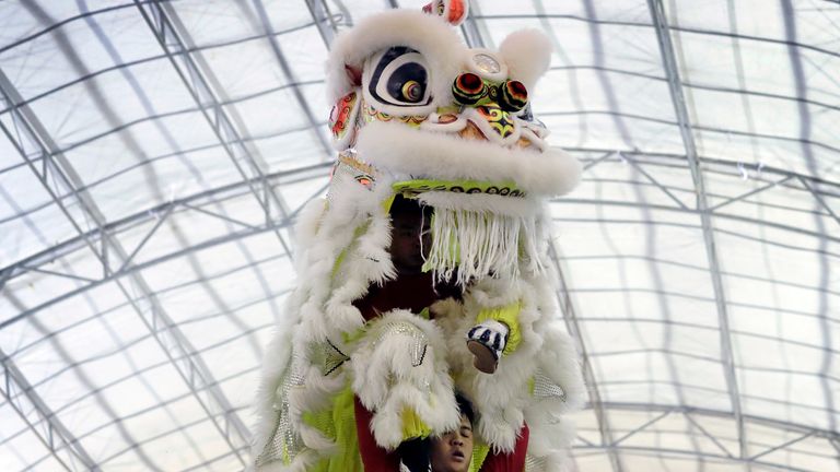 The Lion Dance is a traditional dance in Chinese culture.  Photo: AP