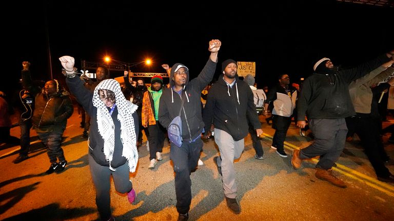 Black Live Matter organised a protest in Memphis. Pic: AP