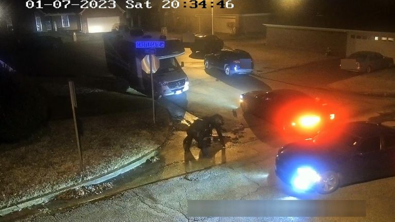 The footage shows Tyre Nichols being beaten by officers