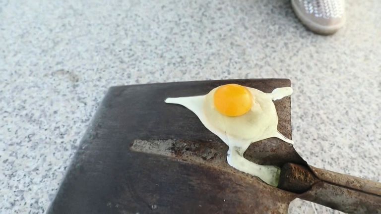 Egg yolk,and white being frozen
Pic:Ap