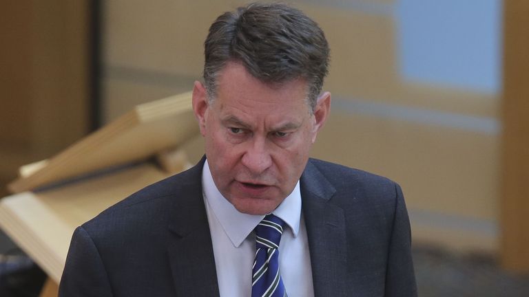 Scottish Conservative MSP Murdo Fraser during a Covid briefing at the Scottish Parliament in Holyrood, Edinburgh. Issue date: Thursday May 27, 2021.