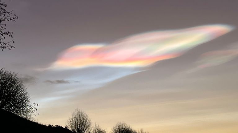 Polar stratospheric clouds, pearlescent clouds. Image: Ceol Mor Highland Lodges 