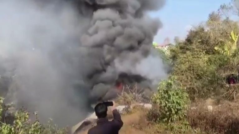 A plane carrying 72 people has crashed in Nepal