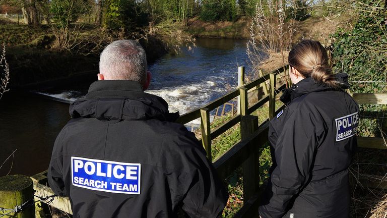 Officers from Lancashire Police searching for missing woman Nicola Bulley 