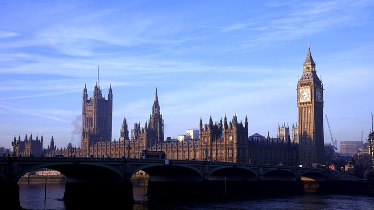 A general view of the Houses of Parliament in London. Northern Scotland escaped freezing temperatures on Sunday night but southern England continued to suffer a cold snap. Picture date:Monday January 23, 2023.