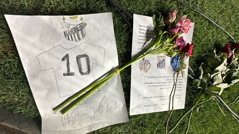 Jacquie Beltrao eyewitness at Santos FC where fans have queued to see the open casket of Brazilian footballer Pele