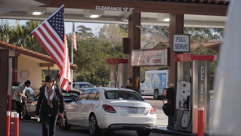 A petrol station in Montecito, California
