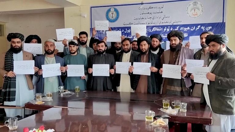 Prince Harry has sparked a protest in Afghanistan after he revealed that he killed 25 Taliban during his time in army. Around 20 students staged a protest at a university in Helmand province where Harry was stationed, the AP reported. pic grab from APTN feed