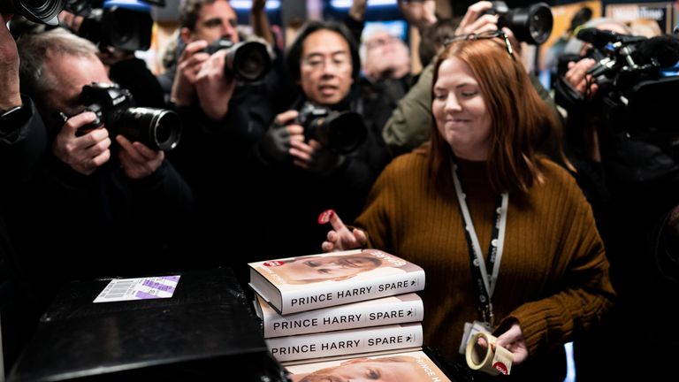 The newly released autobiography from the Duke of Sussex at WHSmith&#39;s in Victoria Station