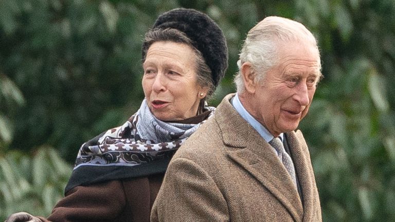 King Charles and the Princess Royal arrive for the service