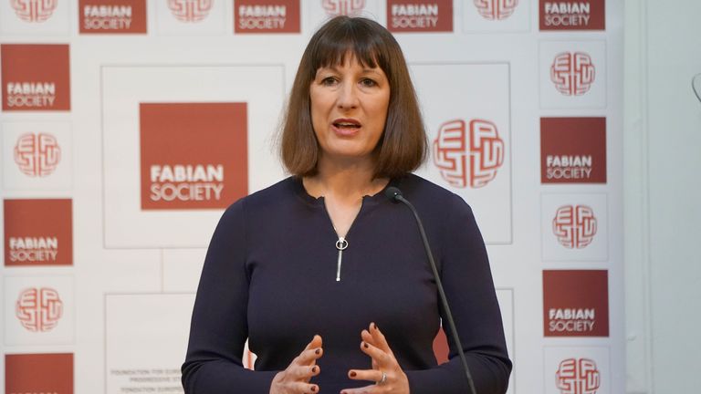 Shadow chancellor Rachel Reeves making her keynote speech at Fabian Society New Year Conference in London. Picture date: Saturday January 21, 2023.