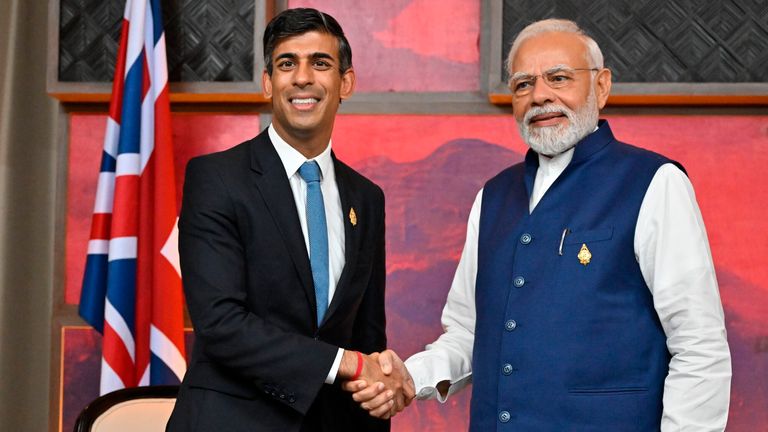 Rishi Sunak and Narendra Modi, November 2022