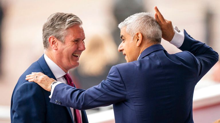 Sir Keir Starmer, left, with Sadiq Khan in June 2022. Pic: AP