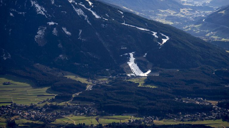 The Patscherkofel winter sport resort near Innsbruck, Austria. Pic: AP