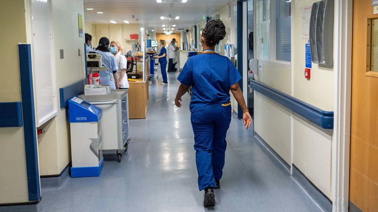 A general view of staff on a NHS hospital ward at Ealing Hospital in London. Picture date: Wednesday January 18, 2023.