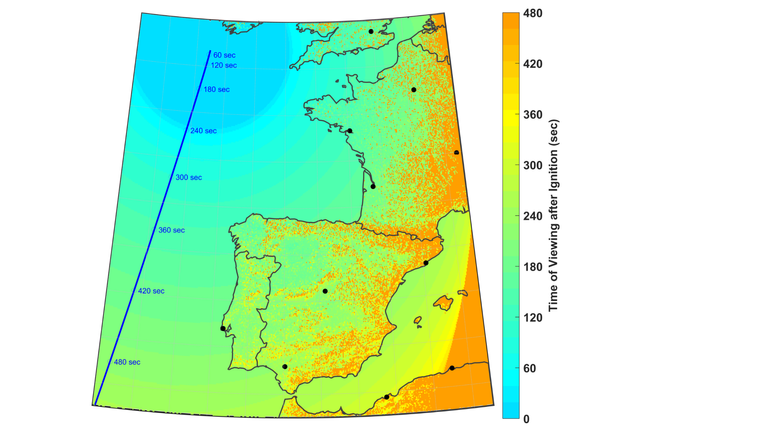 Rockets will be visible off the coasts of France, Spain and Portugal