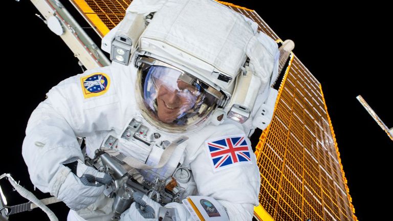 This image tweeted by NASA on Jan. 15, 2015 shows British astronaut Tim Peake's first spacewalk from the International Space Station. Peake left the International Space Station (ISS) for space on Friday, becoming the first astronaut to walk in space on behalf of the UK to tackle a power station problem, sparking huge interest in his home country.  Handouts for REUTERS/NASA/Reuters are for editorial use only. Not for marketing or advertising purposes.This image was created by