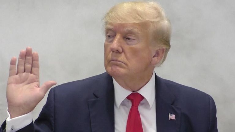 The New York attorney general's office has released a video of Donald Trump's testimony last August in a civil fraud investigation against him.