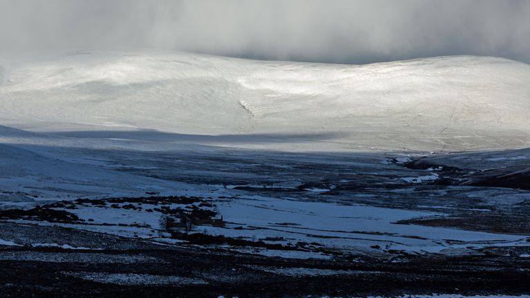 The Cairngorms in the Scottish Highlands saw heavy snowfall