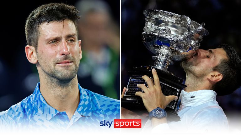 Tearful Novak Djokovic seals his 22nd Grand Slam title at Australian Open to equal Rafael Nadal