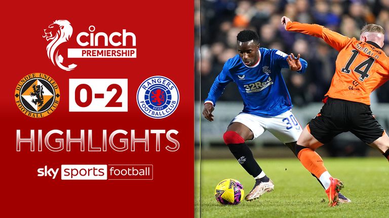 Dundee Utd 0-2 Rangers | Scottish Premiership highlights
