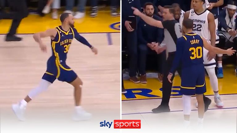 Moment of madness! Steph Curry ejected… for throwing his gum shield