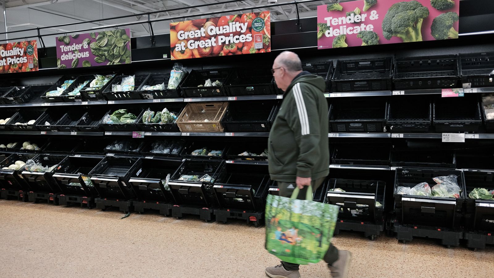 Asda and Morrisons imposing purchase limits on some fruits and vegetables due to supply challenges