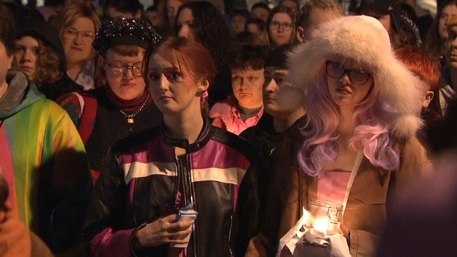 Brianna Ghey: Candlelit vigil held for fatally stabbed trans teenager