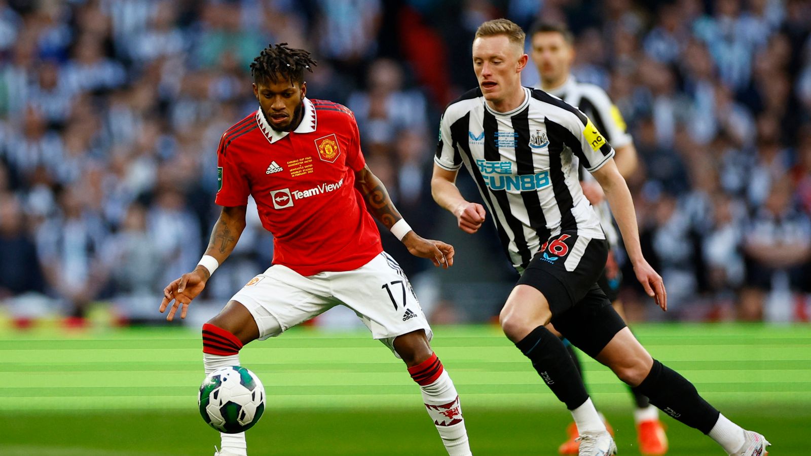 Casemiro and Rashford goals put Man Utd in control against Newcastle Utd in Carabao Cup final – live