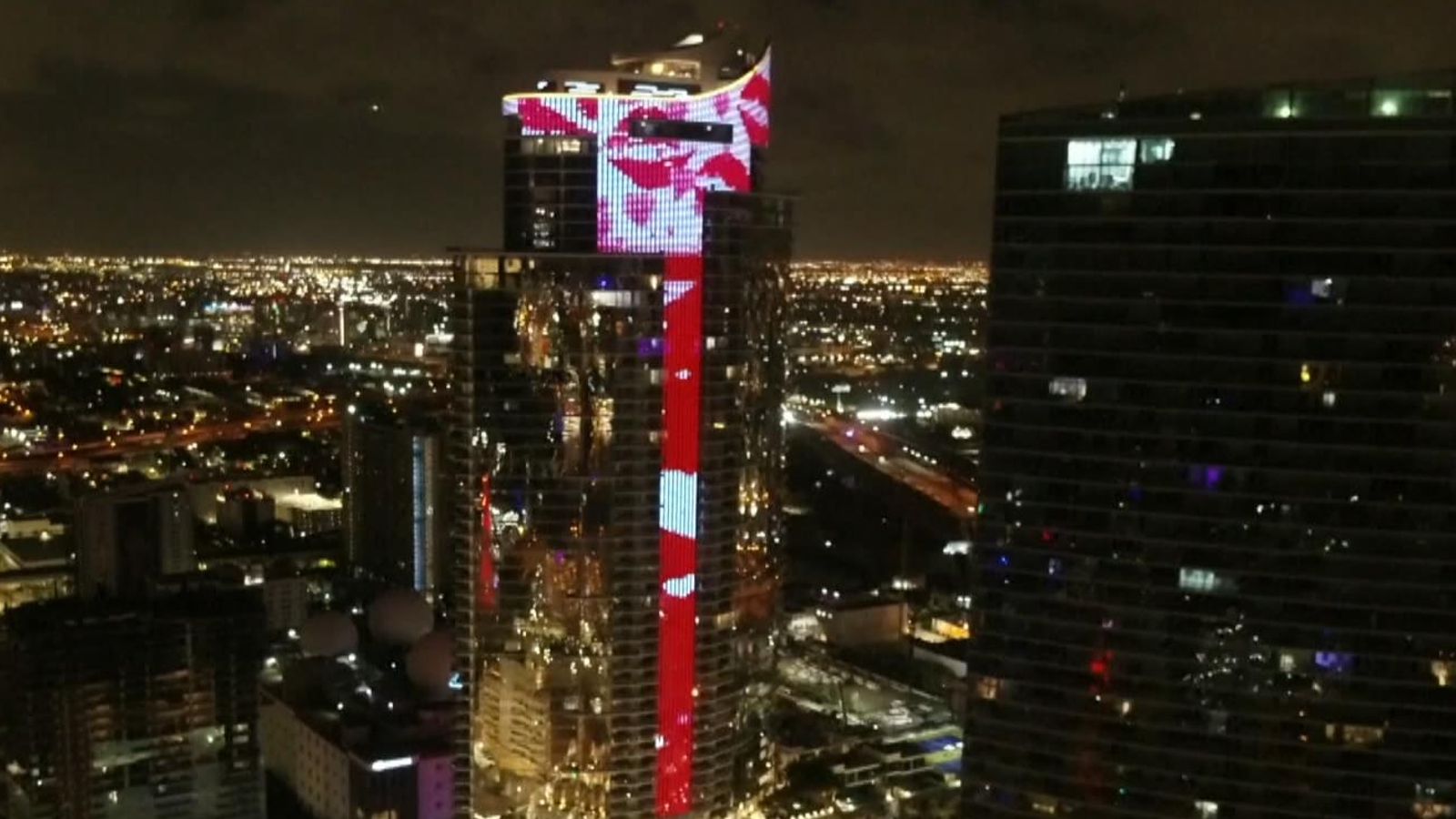 World's tallest Valentine's Day greeting lights up Miami skyline US