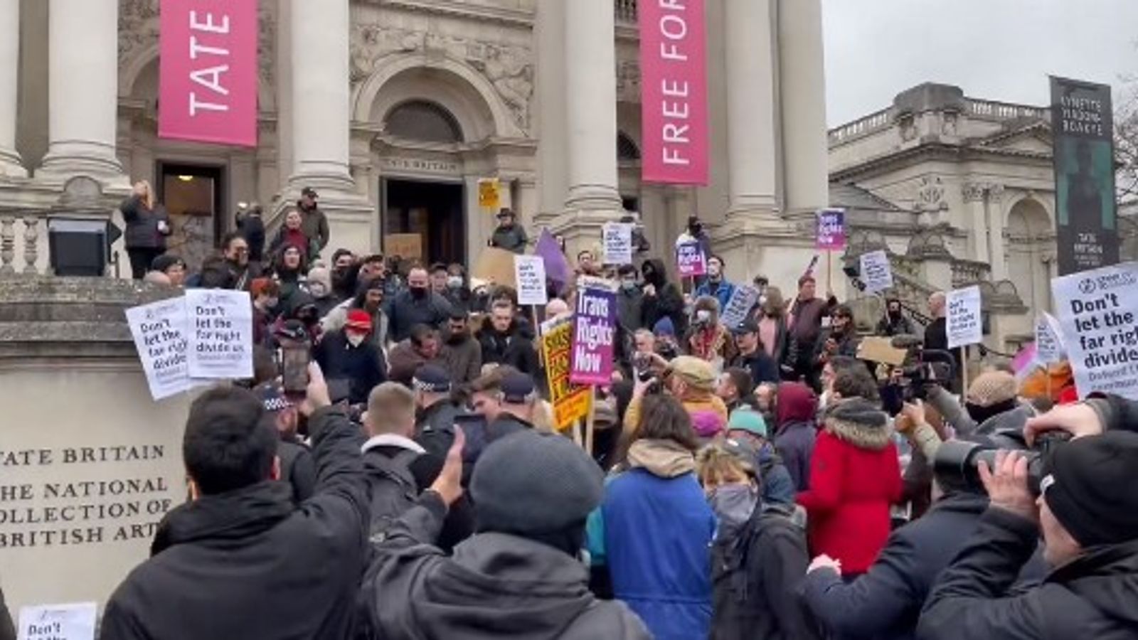 Tate Britain: Protesters clash over drag queen story time at London art gallery