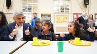 Mayor of London Sadiq Khan visits his old school, Fircroft Primary School in Tooting Bec, south London, to announce an emergency scheme around free school meals. Picture date: Monday February 20, 2023.